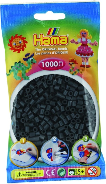 Sachet de perles Hama - 5 mm - gris foncé - 1000 perles
