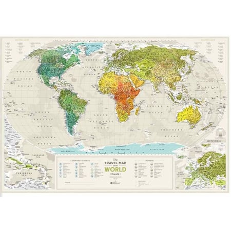 Poster à gratter - Planisphère carte du monde - Jeu éducatif et décoratif