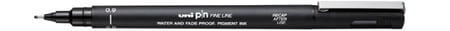 Feutre Technique Uni-Ball - Uni-Pin - Noir - Pointe moyenne 0.9 mm