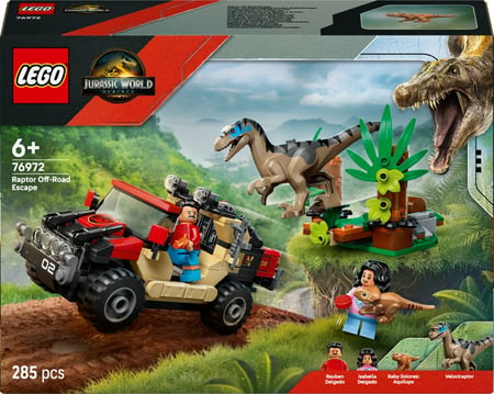 LEGO® 76972 - Le vélociraptor et l’évasion en 4x4 - Jurassic World