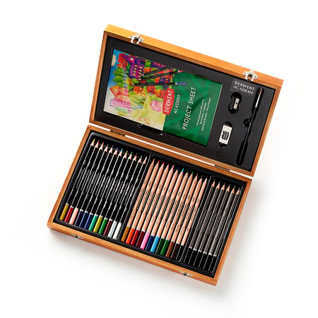 Coffret dessin en bois - Derwent - Academy - Coffrets crayons de