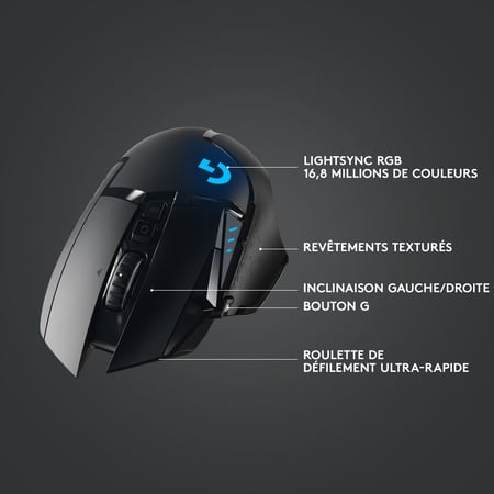 Logitech Gaming Mouse G502 (Hero) - Souris - optique - 11 boutons - sans  fil, filaire - LIGHTSPEED - récepteur sans fil USB - Boutique Gamer