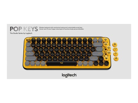 Clavier sans fil Bluetooth mécanique (Tactical Brown) Logitech Pop Keys  (Jaune/Noir) à prix bas