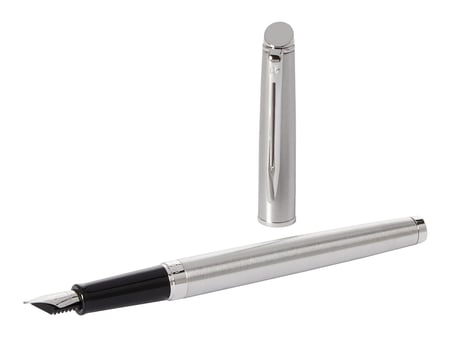 Stylo Plume Waterman Hémisphère Laqué Gris Bleu - Plume Moyenne Acier - Coffret Cadeau Luxe - Fabriqué En France