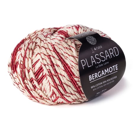 Pelote de fil à tricoter - Plassard - Bergamote - Grenat