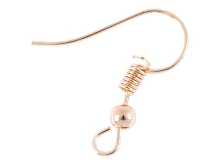 50 Crochets Pour Boucles D'Oreilles à Décorer Soi-même - Alliage Métal Bronze - Dimensions 18x17 Mm - Avec Perle En Spirale