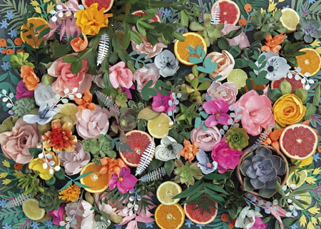 Puzzle 1000 pièces : Flowers - Fleurs pas cher 