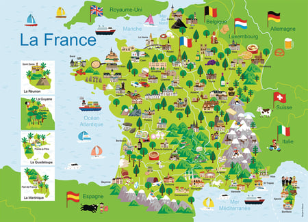 Carte puzzle des régions de France – Art Montessori