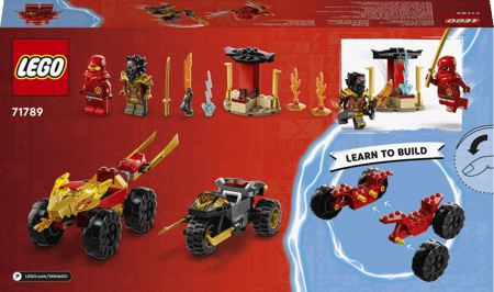Le combat en voiture et en moto de Kai et Ras - LEGO® NINJAGO® - 71789 -  Jeux de construction