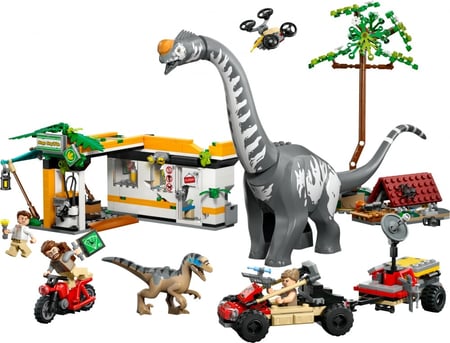 LEGO Jurassic World La Poursuite du Vélociraptor et du Titanosaure - Jouet Dinosaure - Voiture 4x4 & Moto - 3 Minifigurines - Cadeau Original pour Garçon ou Fille dès 7 ans 76973