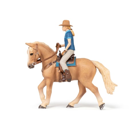 Figurine Cheval de saut d'obstacle et sa cavalière PAPO - La Grande Récré