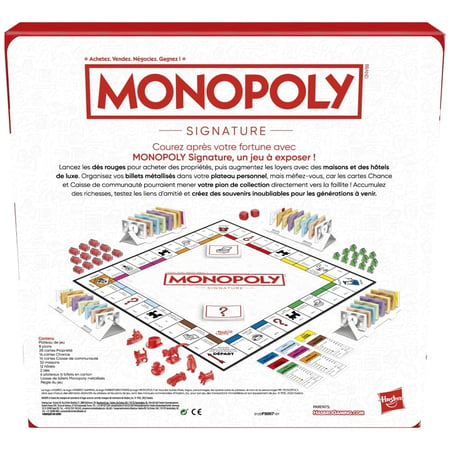 Matériel de restauration Hasbro Monopoly Collectors Edition jeu de société  en bois de luxe