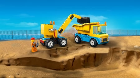 Lego®city 60391 - les camions de chantier et la grue a boule de demolition, jeux de constructions & maquettes