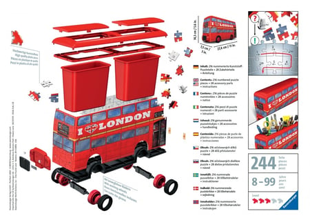 Bus de Londres en Puzzle 3D en Bois Enfant – Planète Casse-Tête