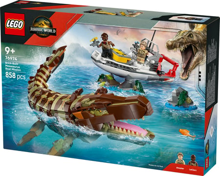 LEGO® 76974 - Le bateau en mission et le mosasaure en briques - Jurassic World