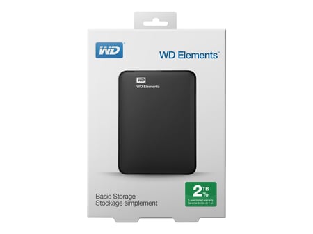 Disque dur externe WD Elements portable 2TB noir - Cadeaux Et Hightech