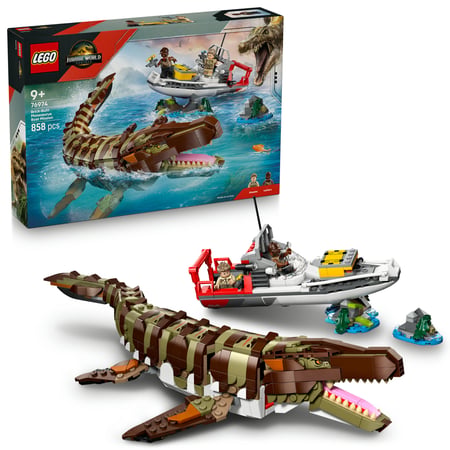 LEGO® 76974 - Le bateau en mission et le mosasaure en briques - Jurassic World