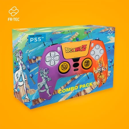 FRTEC - Combo Pack Dragon Ball Z, Carcasa Rígida + Grips + Sticker para  DualSense de PS5, Goku y Freezer