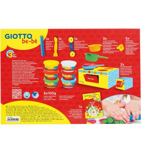 Pâte à modeler bébé Giotto - Schoolpack 8 pots de 220g avec