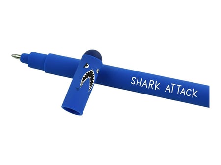 Stylo gel effaçable requin encre bleue
