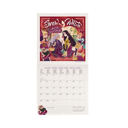 Calendrier mural 2024 Legami - 12 mois - Once Upon A Time - 18 x 18 cm