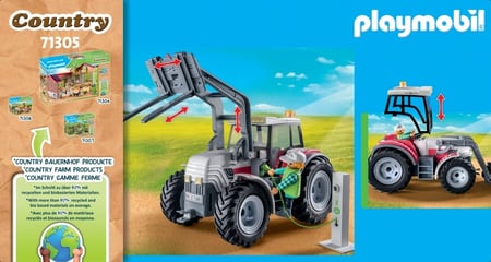 Playmobil® - Grand tracteur électrique - 71305 - Playmobil® Country - Mini  véhicules et circuits - Jeux d'imagination