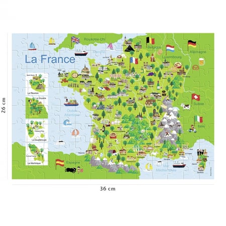 Puzzle Carte de France - 60 pièces