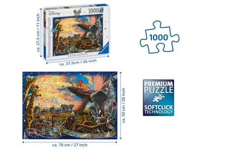 Puzzle Le Roi Lion classique de 1000 pièces - JUMBO - Thème Humains,  personnages et célébrités - Pour enfants