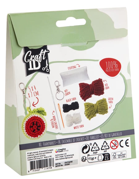 Kit porte-clés au crochet Craft It - Pastèque