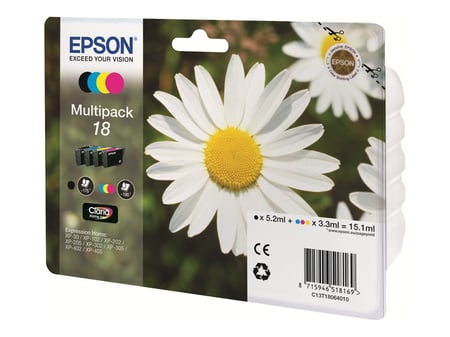 Epson T18 - Cartouches d'encre - Paquerette Pack 4 - Epson - Cartouches  d'Imprimante - Imprimer