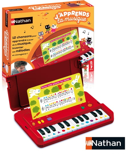 🐻 JOUET PETIT Piano J'apprends La Musique Nathan 12 Chansons