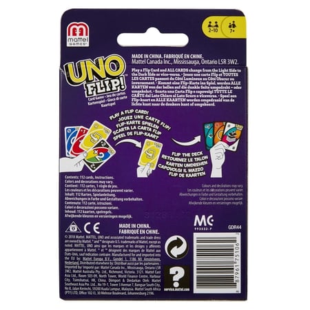 Mattel Games - Uno Flip Side - Jeu de cartes Familles - 7 ans et + - Jeux  de société enfant