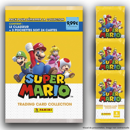 Kit de démarrage Super Mario - 1 album + 24 cartes et 1 carte édition  limitée - Tote bag - Supports Customisation - Customisation