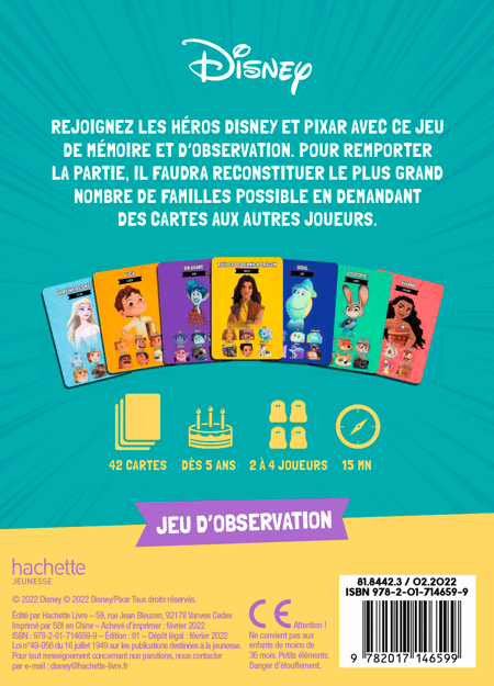 Disney - Jeux de cartes - 7 familles - Livres jeux et d'activités