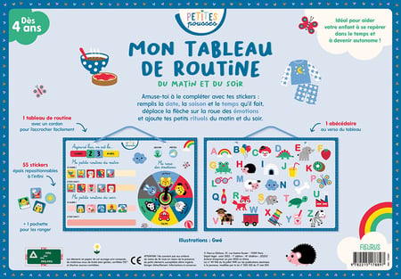 Calendrier Visuel Quotidien 70 Cartes – Tableau De Routine Pour Enfants Autistes, Bleu