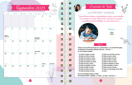 Organiseur Mémoniak avec Julie Ricci, calendrier mensuel (sept. 2023 - déc.  2024) - Livres famille et éducation