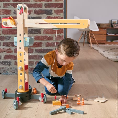 Enfants bricolage Construction jeu en bois Tour grue Toy avec