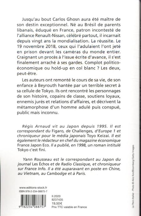 Le fugitif - les secrets de carlos ghosn : Régis Arnaud,Yann Rousseau -  2234088755 - Livre Gestion de patrimoine et finance