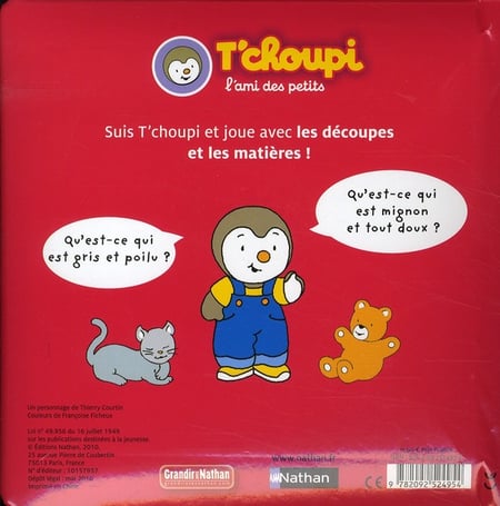 Le livre à toucher de t'choupi : Thierry Courtin - 209252495X - Livres pour  enfants dès 3 ans