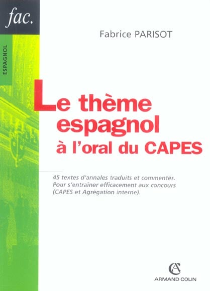 Le thème espagnol à l'oral du CAPES