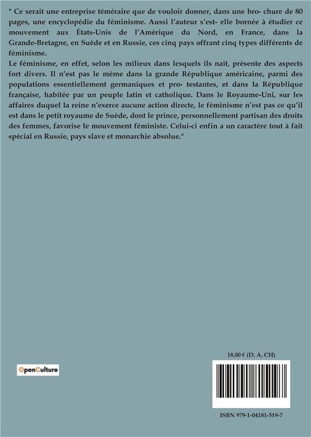 Le Féminisme Aux États-unis, En France, Dans La Grande-bretagne, En 