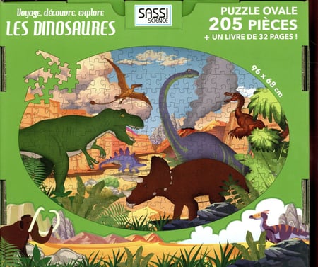 Voyage, découvre, explore - Les dinosaures: 6 ans puzzle ovale 205