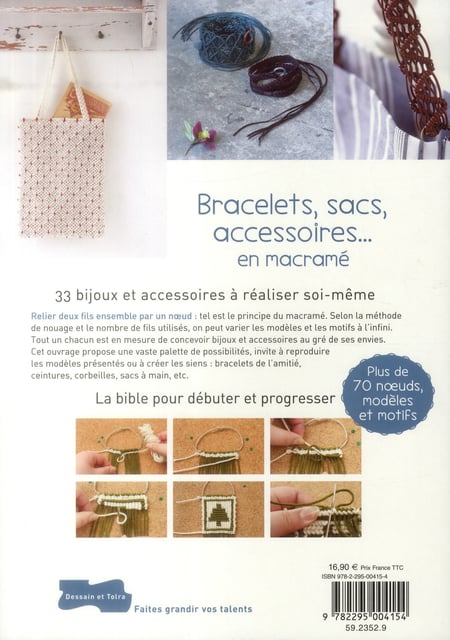 Bracelets, sacs et accessoires en macramé : Collectif - 2295004152