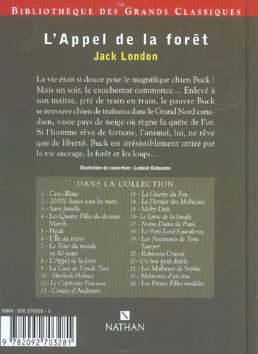 L'APPEL DE LA FORET / JACK LONDON - BIBLIOTHEQUE ROUGE ET OR