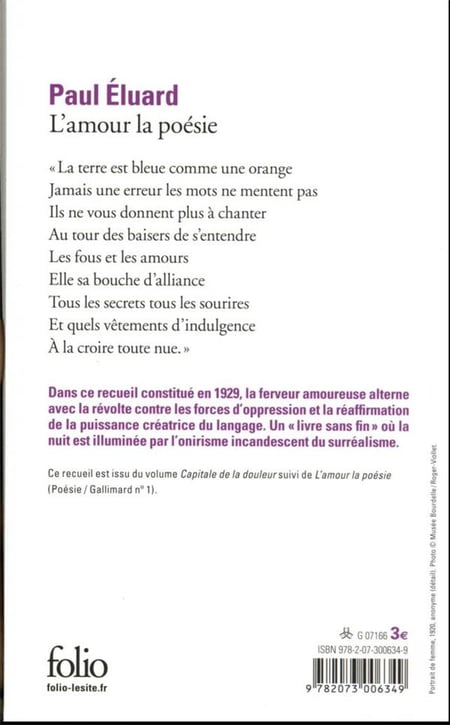 L'amour la poésie : Paul Eluard - 2073006345 - Poésie