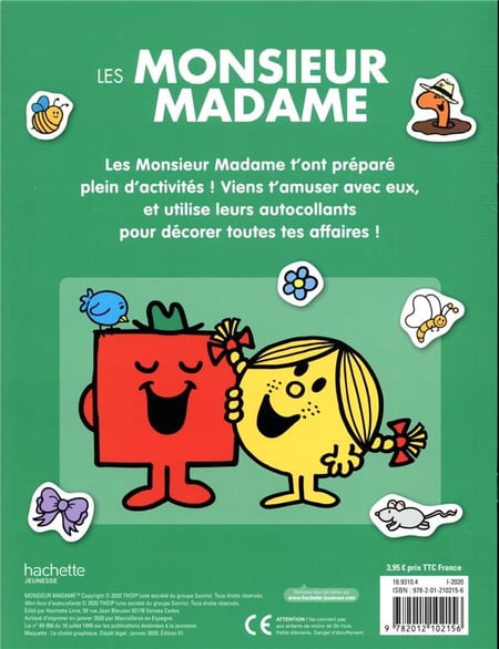 MONSIEUR MADAME-MON LIVRE D'AUTOCOLLANTS