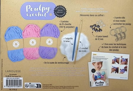 YOOTOM Kit de tapis à crochet à loquet, tapis au crochet fait à la main, coussin noué