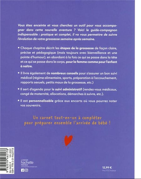 Journal de grossesse, imprimé en France avec des encres végétales