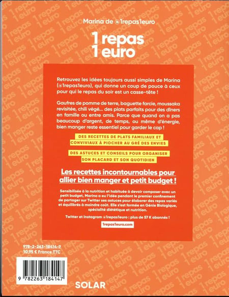 1 repas 1 euro family edition - broché - Marina Sba, Livre tous les livres  à la Fnac