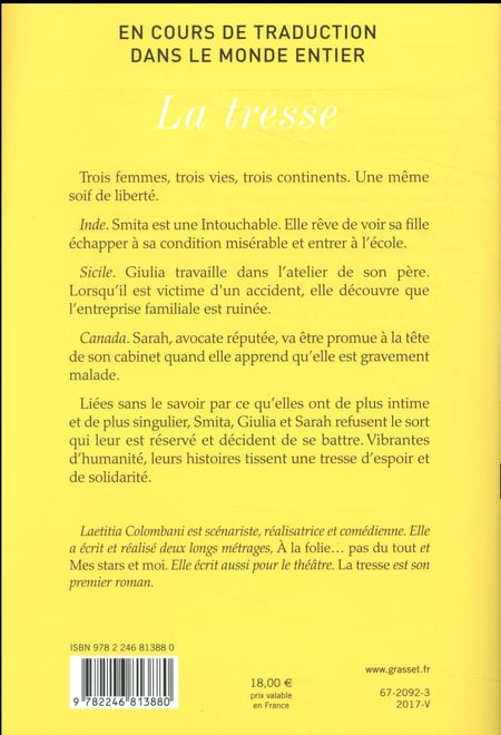Le voyage de La Tresse (Grand format - Broché 2023), de Laetitia Colombani